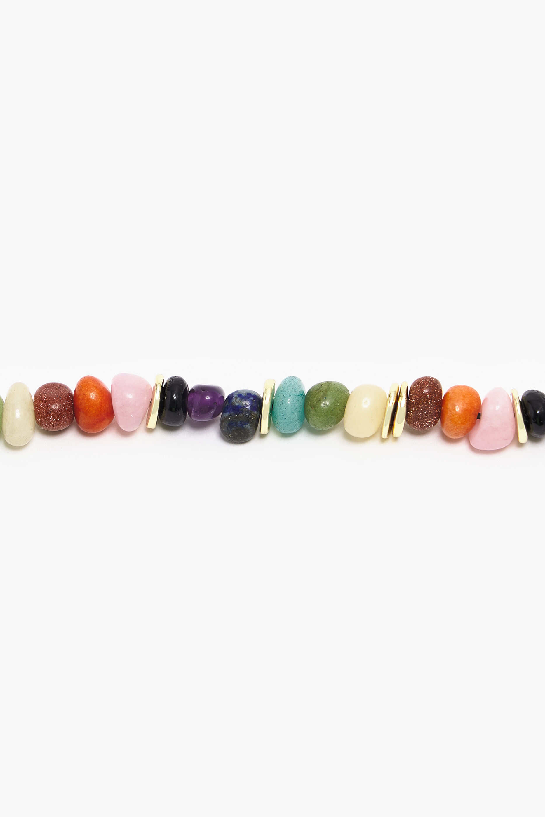 Pulseira dourada com pedras multicoloridas