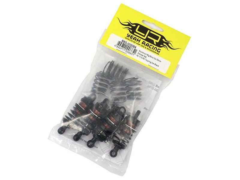 Yeah Racing Stossdämpfer Big Bore Set Tourenwagen 50 mm 50 mm Öldruckstossdämpfer für On-Road Modelle im Massstab 1:10