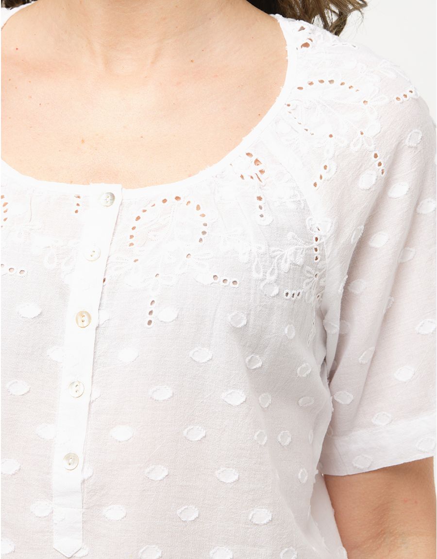 Blouse 100% coton blanc