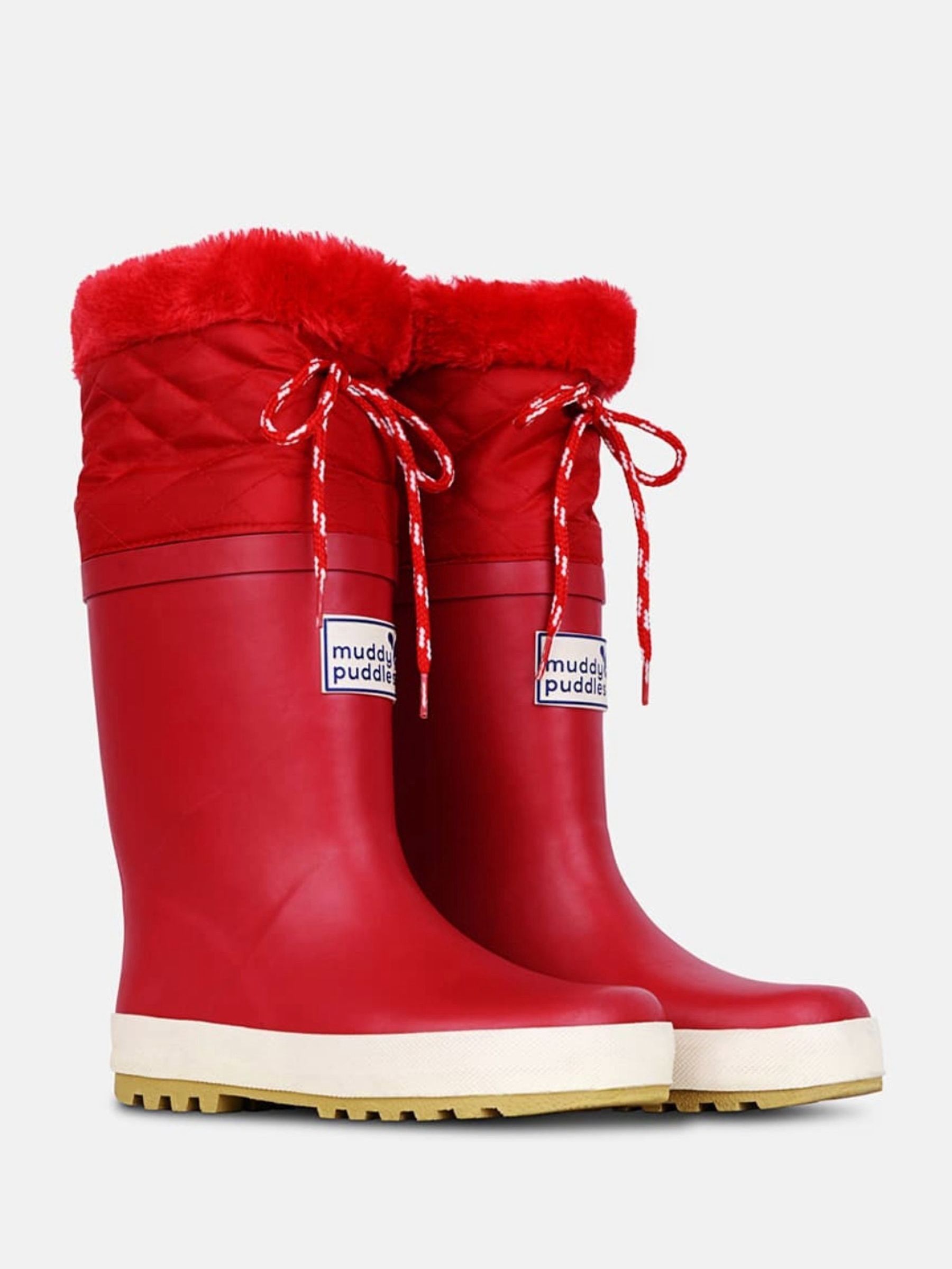 Rood - Muddy Puddles Fleece Lined Puddleflex Wellies