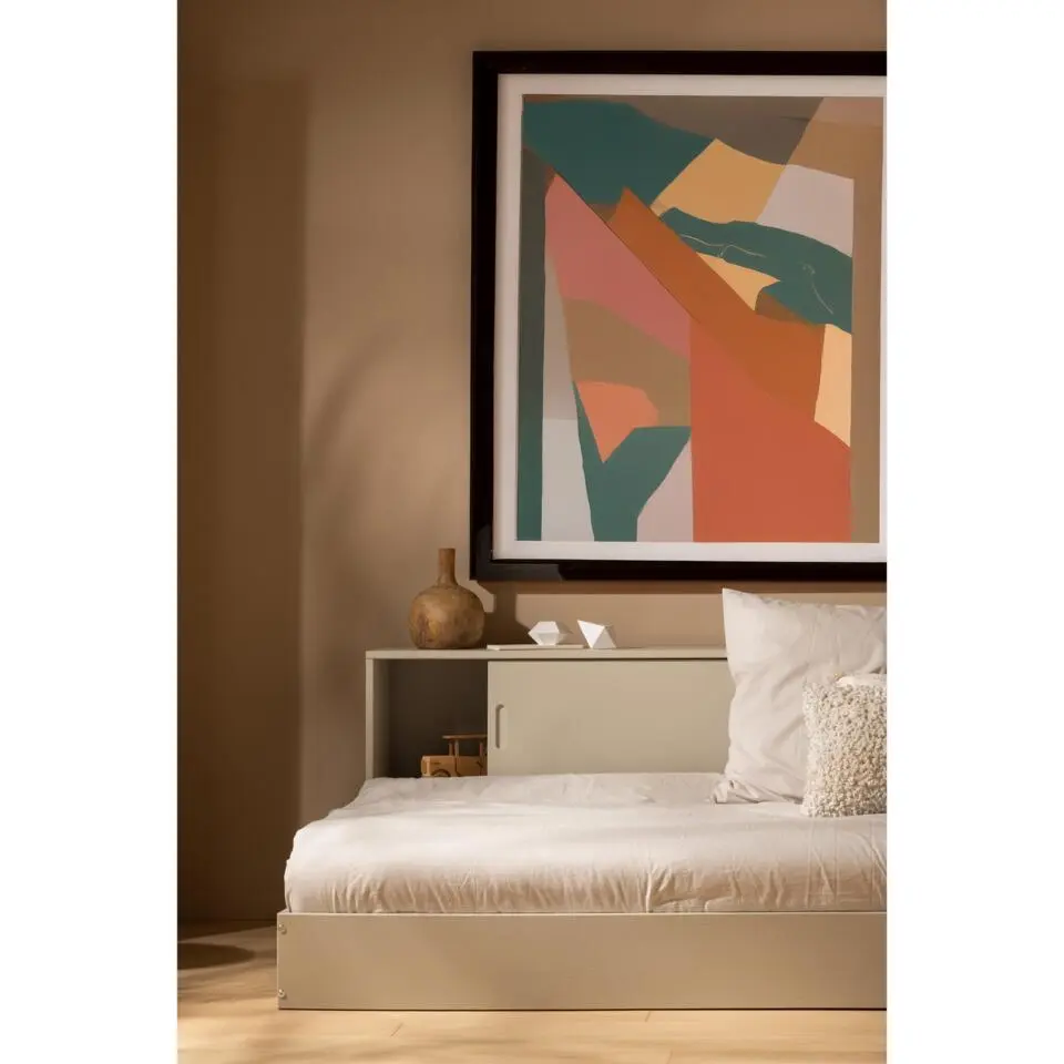 WOOOD Carter Bed - Grenenhout - Dust/Beige - 90x200