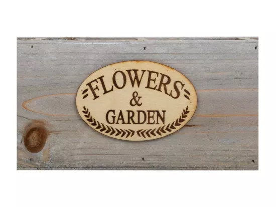 Jardinière en bois gris 34x9,5x10/26,5