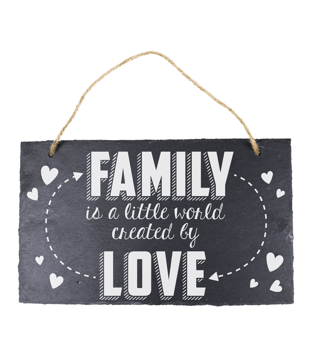 Leisteen Bordje Family 25cm
