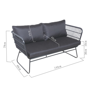 Loungebank Madrid Zwart