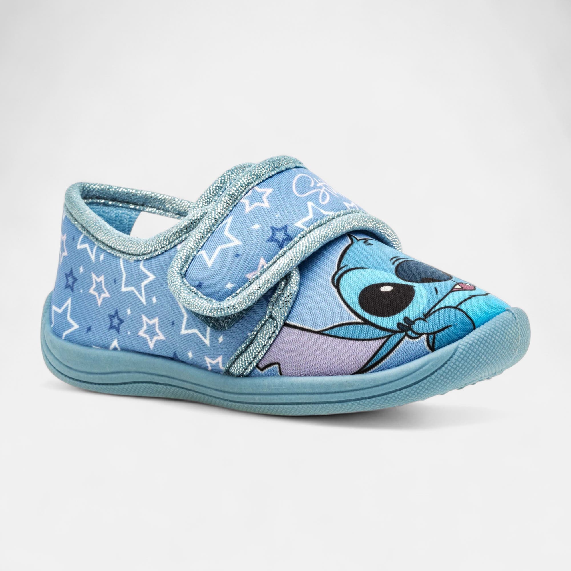 Pantoufles attaches velcros Fille bleu