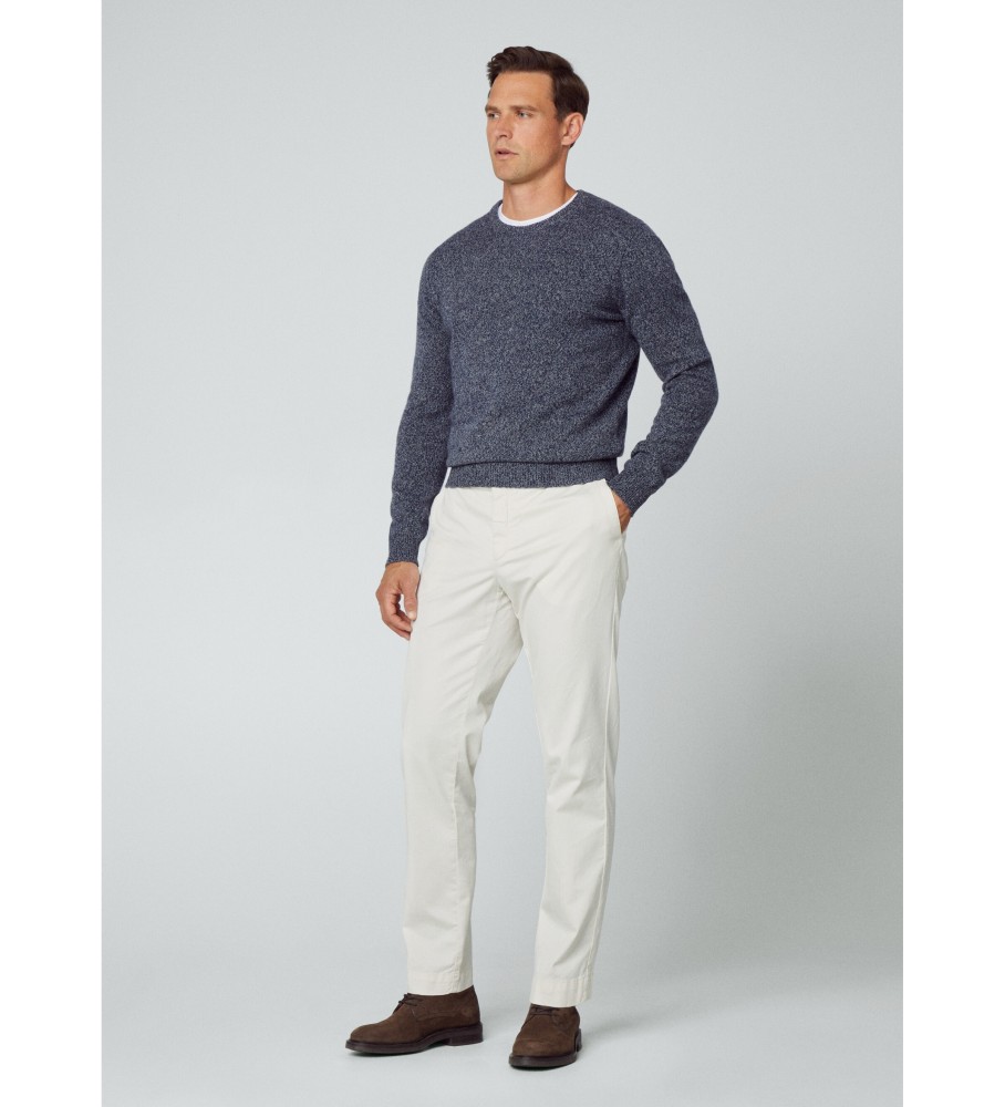 Camisa Hackett Lw Mouline Crew cinza