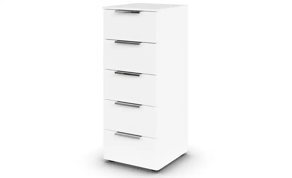 Kommode Weiß Weiß Front: Dekor, Oberboden: Dekor 40 cm verchromt