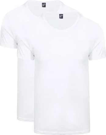 Alan Red James Brede O-Hals Wit (2Pack) Herenmode 6660/2P/01 James T-shirt White