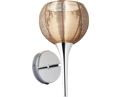 Wandlamp, 1-lichts, HxBxD 29,5x16x17,5 cm, Relax brons chroom
