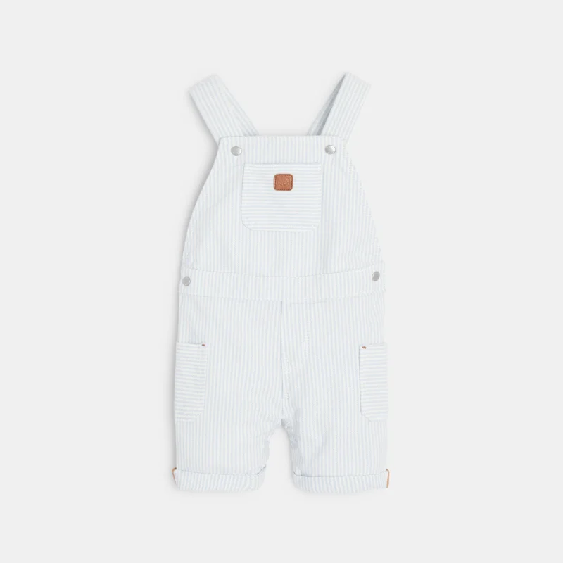 Salopette rayée denim et t-shirt bleu bébé garçon Bleu