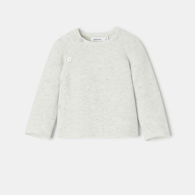Gilet cache-cœur en tricot blanc naissance Absorba Blanc