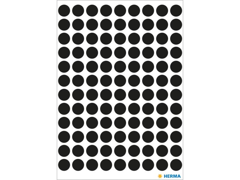 Herma Stickers Klebepunkte Vario Ø 8 mm, Schwarz Markierungspunkte Sticker