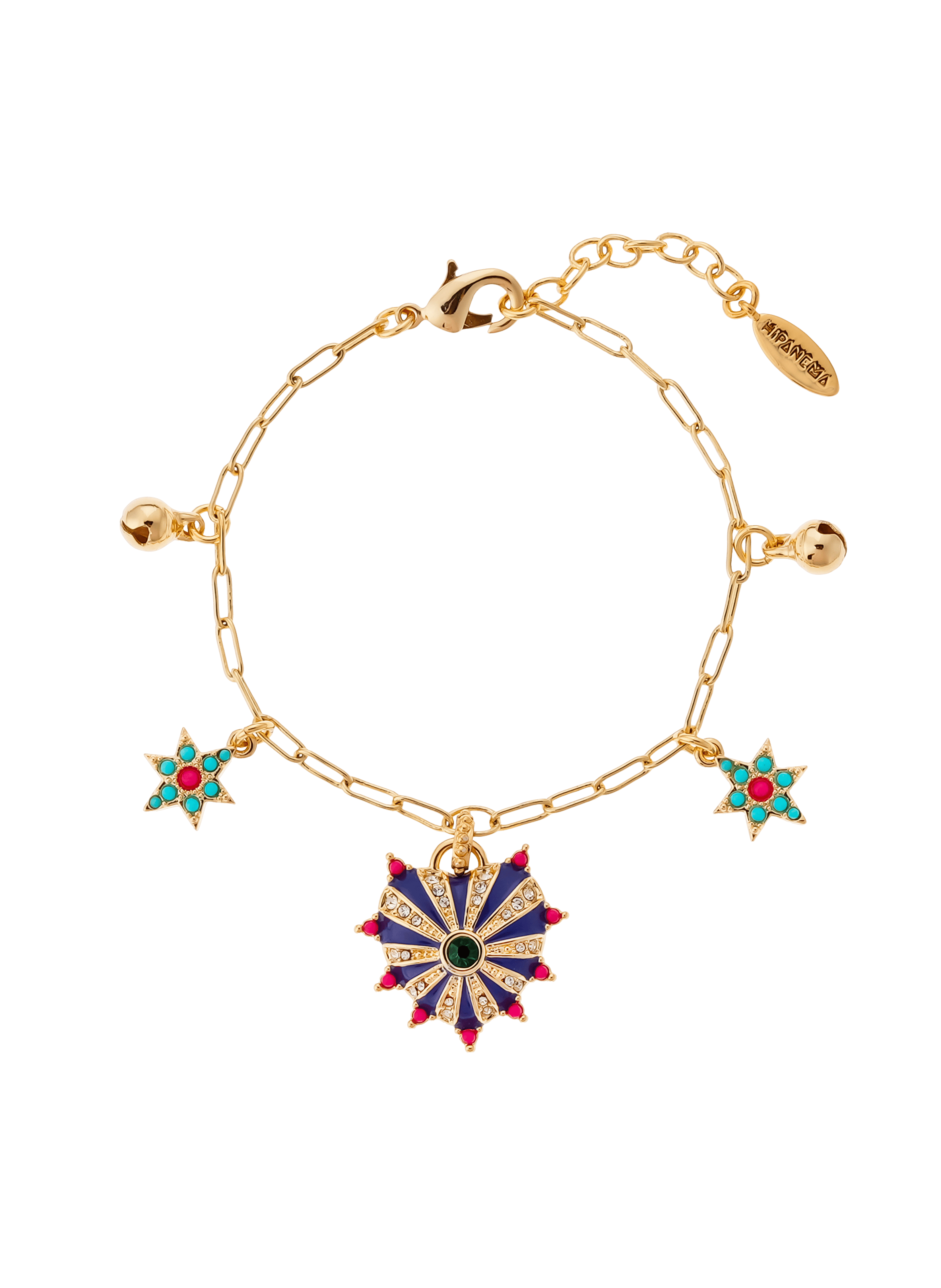 PLATON - Bracelet chaîne avec pampilles en laiton | Doré