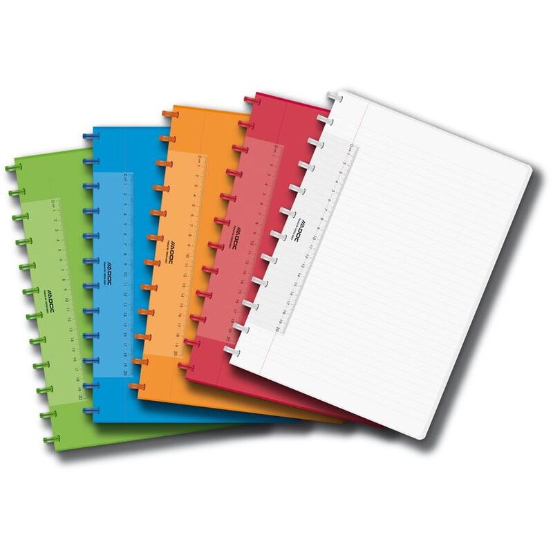 Adoc Spiralheft, A4, liniert, assortiert