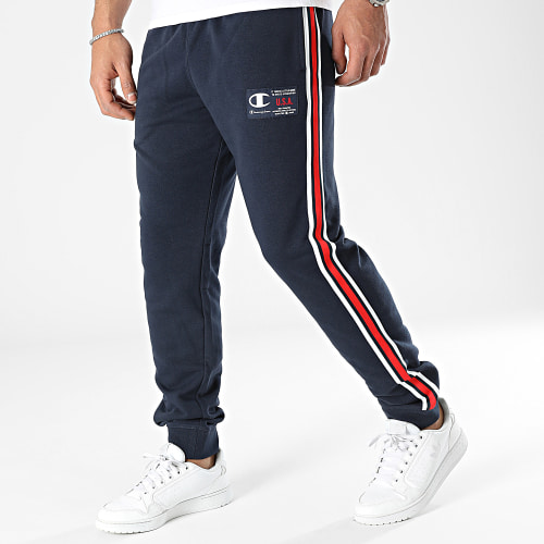 Pantalon Jogging A Bandes 218767 Bleu Marine