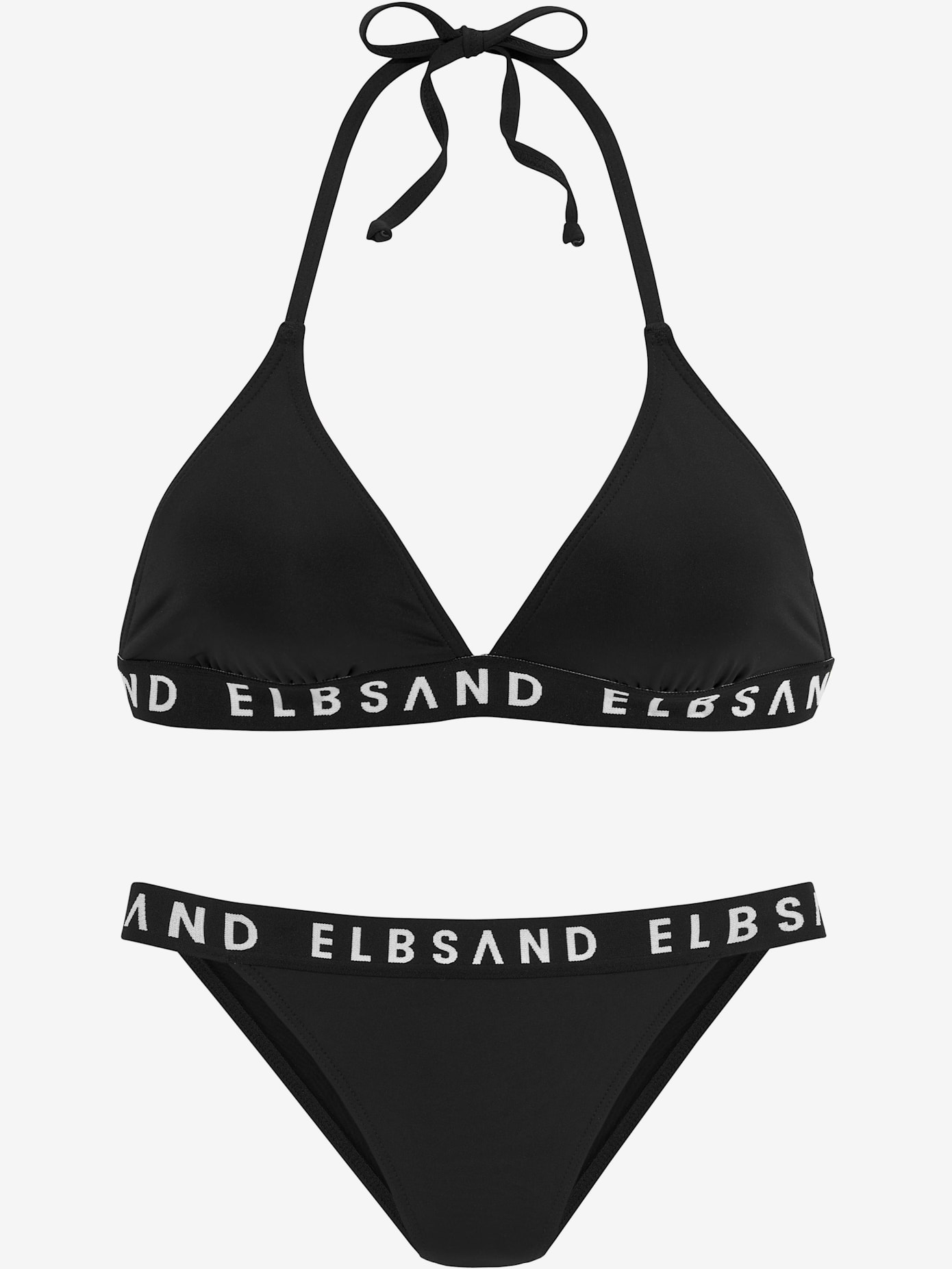 Bikini triangle ruban élastique avec marque inscrite