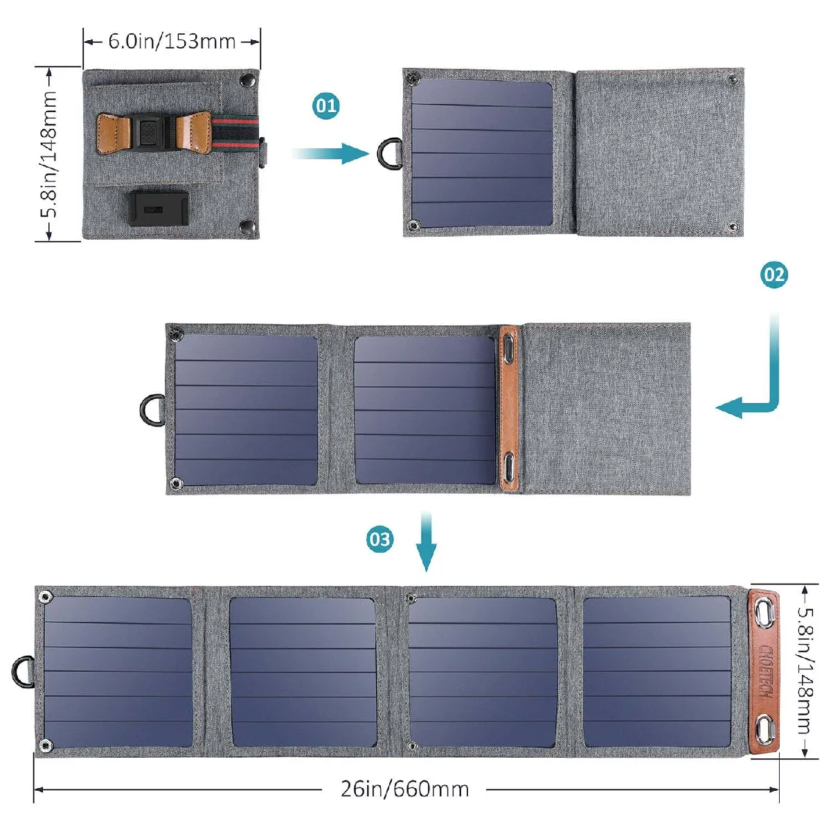 Chargeur Solaire Pliant 14W