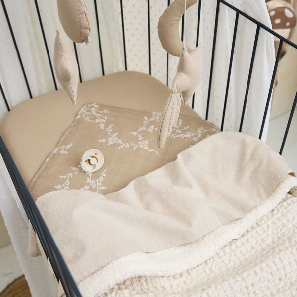 Meyco Wafel Teddy Ledikantdeken - 100 x 150 cm - Sand