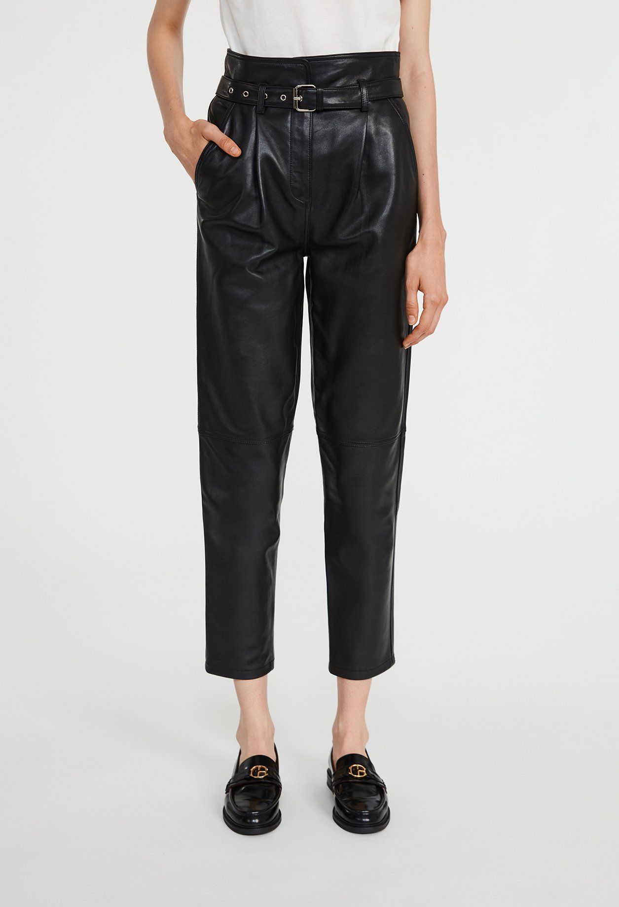 Pantalon noir cuir