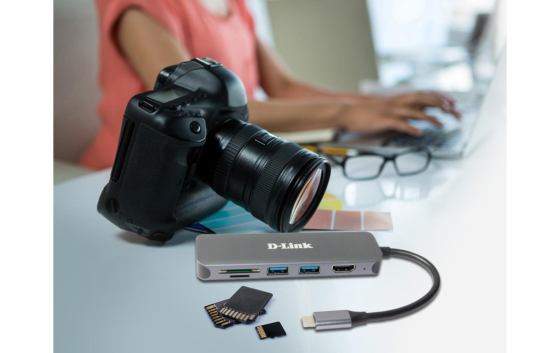 DUB-2327 USB-C Hub USB Typ-A/USB Typ-C6-In-1 USB-C Hub mit HDMI/Kartenleser/USB-C Ladeanschluss