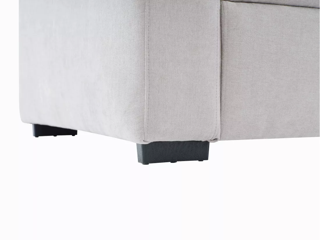 Canapé 3 places convertible en tissu gris avec assise à mémoire de forme SOLDINA
