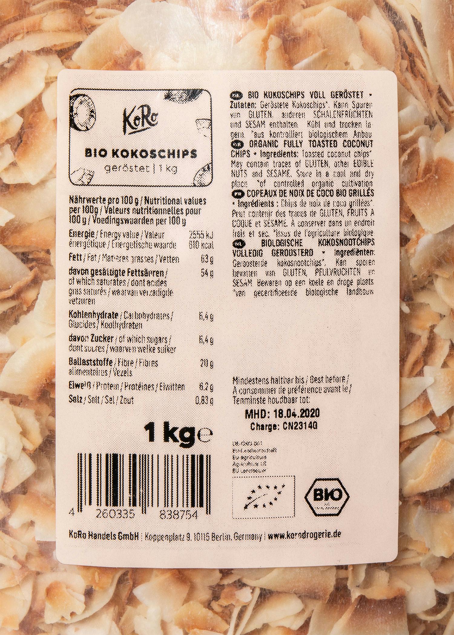 Geröstete Bio Kokoschips 1 kg