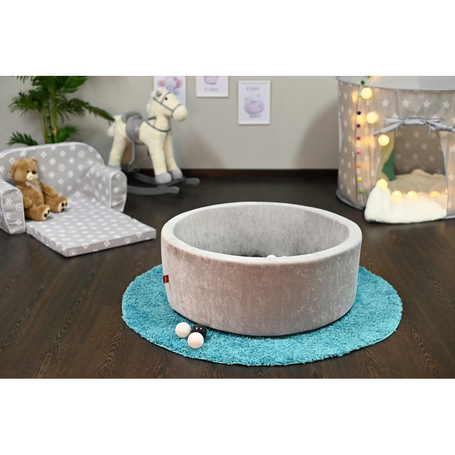 knorr toys® Bällebad soft - Grey - 100 balls greycreme blau