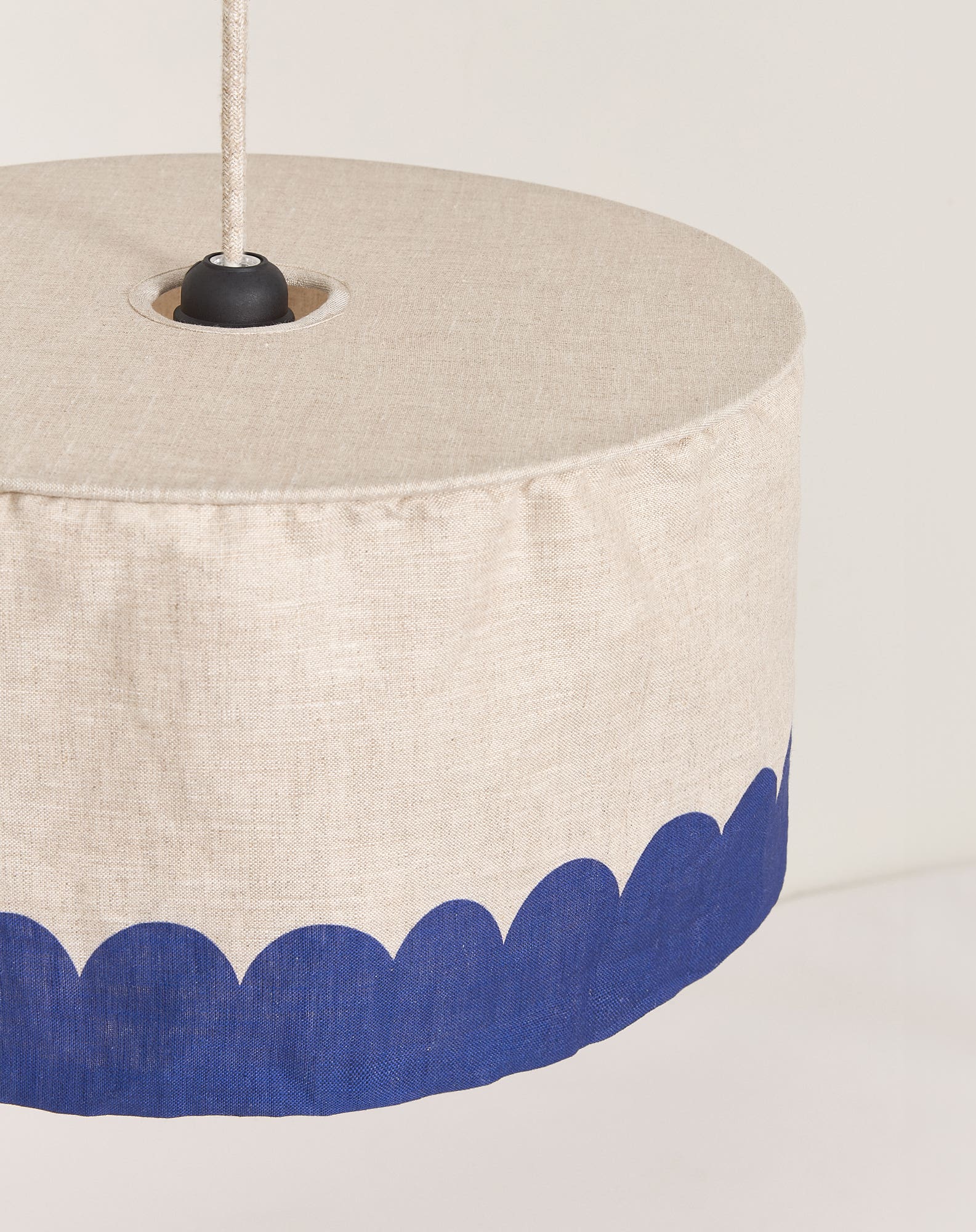 Abat-jour en lin pour suspension diam. 40cm vibes | Bleu