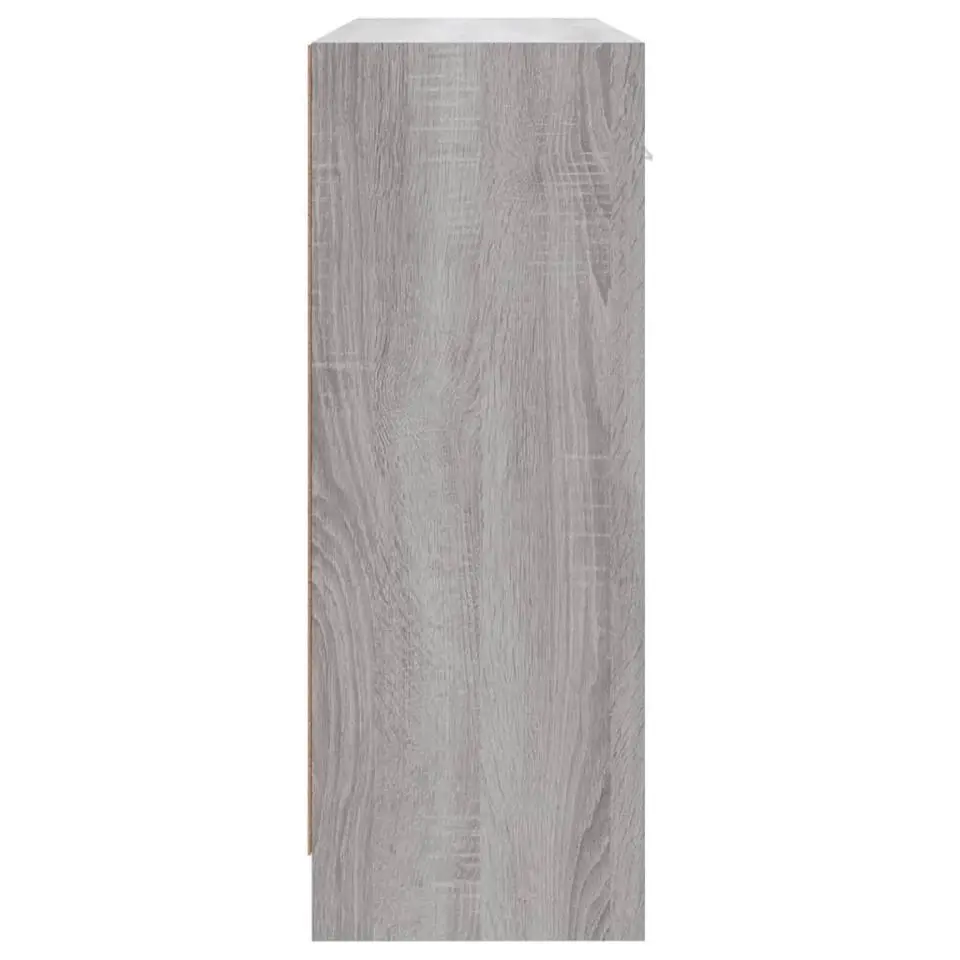 vidaXL - Dressoir met 3 deuren 3 lades - Grijs sonoma eiken - Hout - 91x28x75 cm