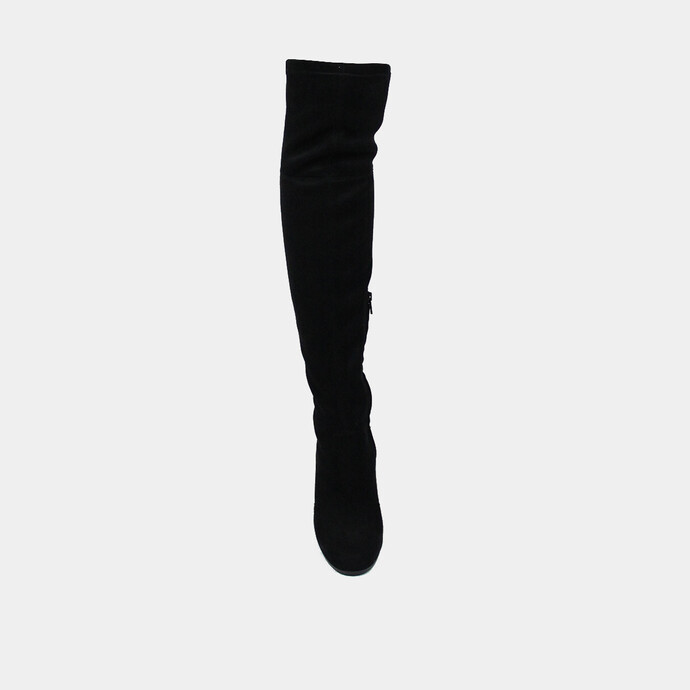 Cuissardes à talons  en velours stretch noir