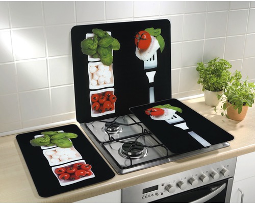 Glazen afdekplaten Wenko Caprese set van 2 52 x 30 cm