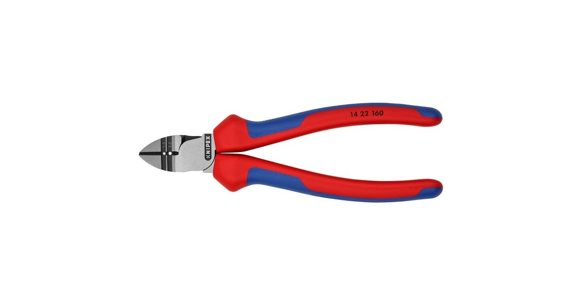 KNIPEXAfstrip-zijsnijtang 14 22 160 kniptang  (Rood/blauw, Lengte 160mm, VDE-getest)