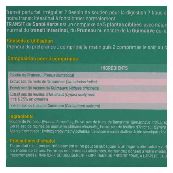 Santé Verte Transit 20 comprimidos