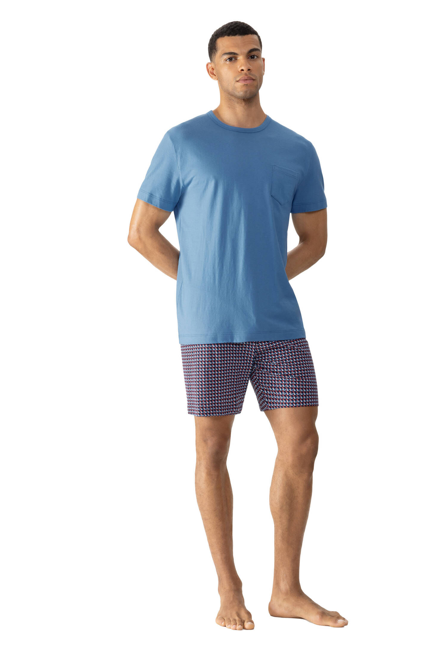 mey| Herren Schlafanzug Serie Diagonal Squares