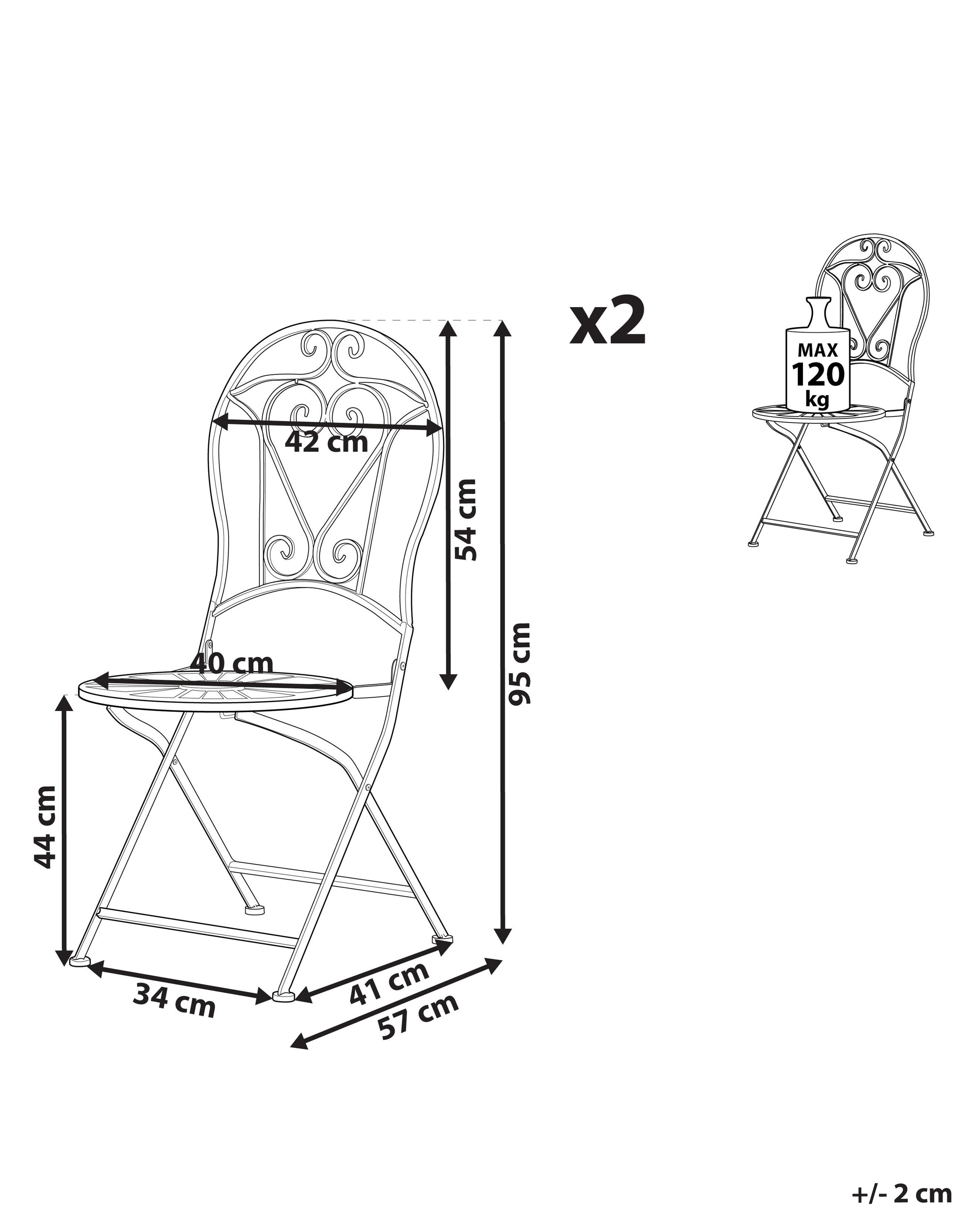 Set van 2 tuinstoelen TRENTO Metaal Lichtgroen