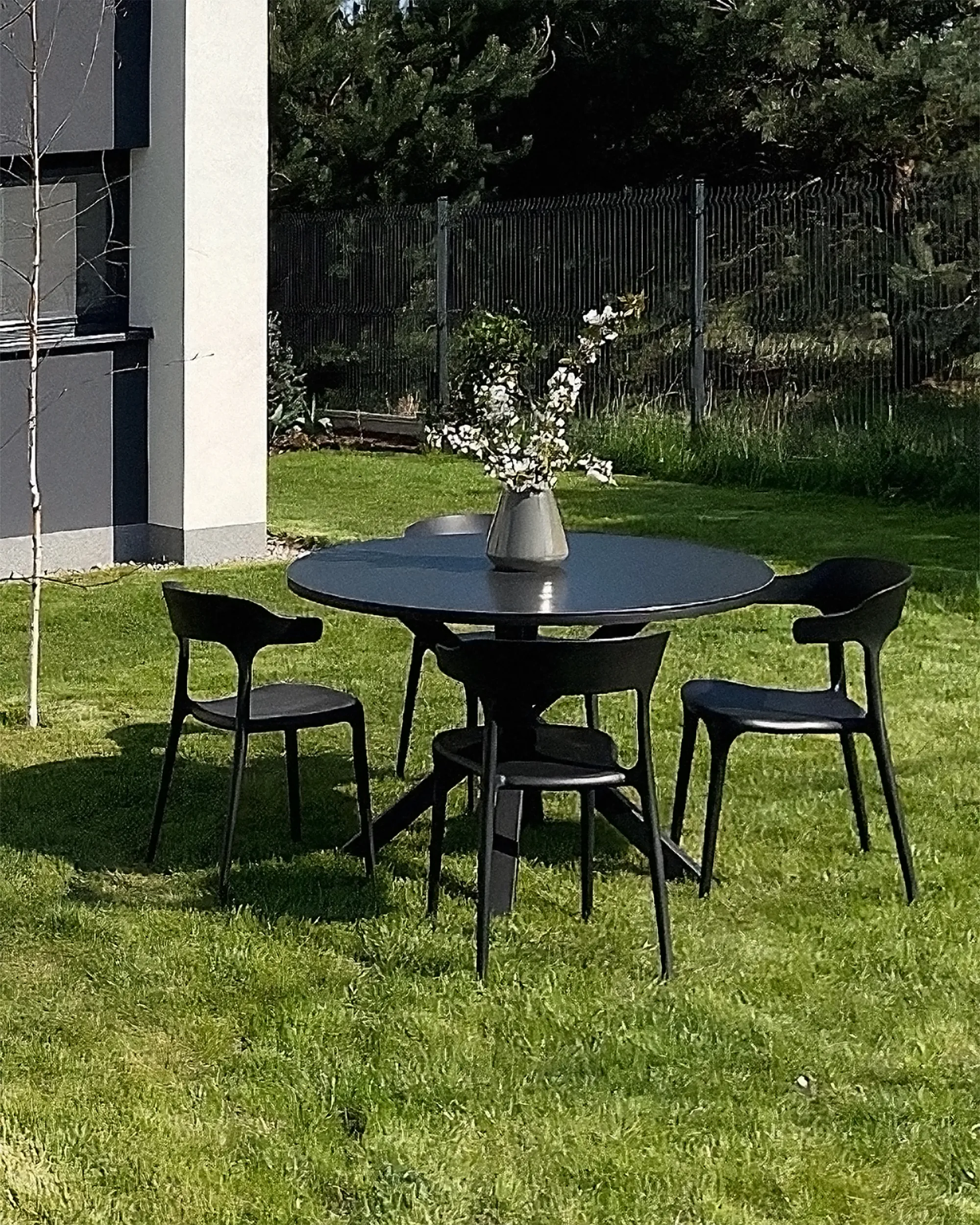 Set van 4 tuinstoelen GUBBIO Zwart