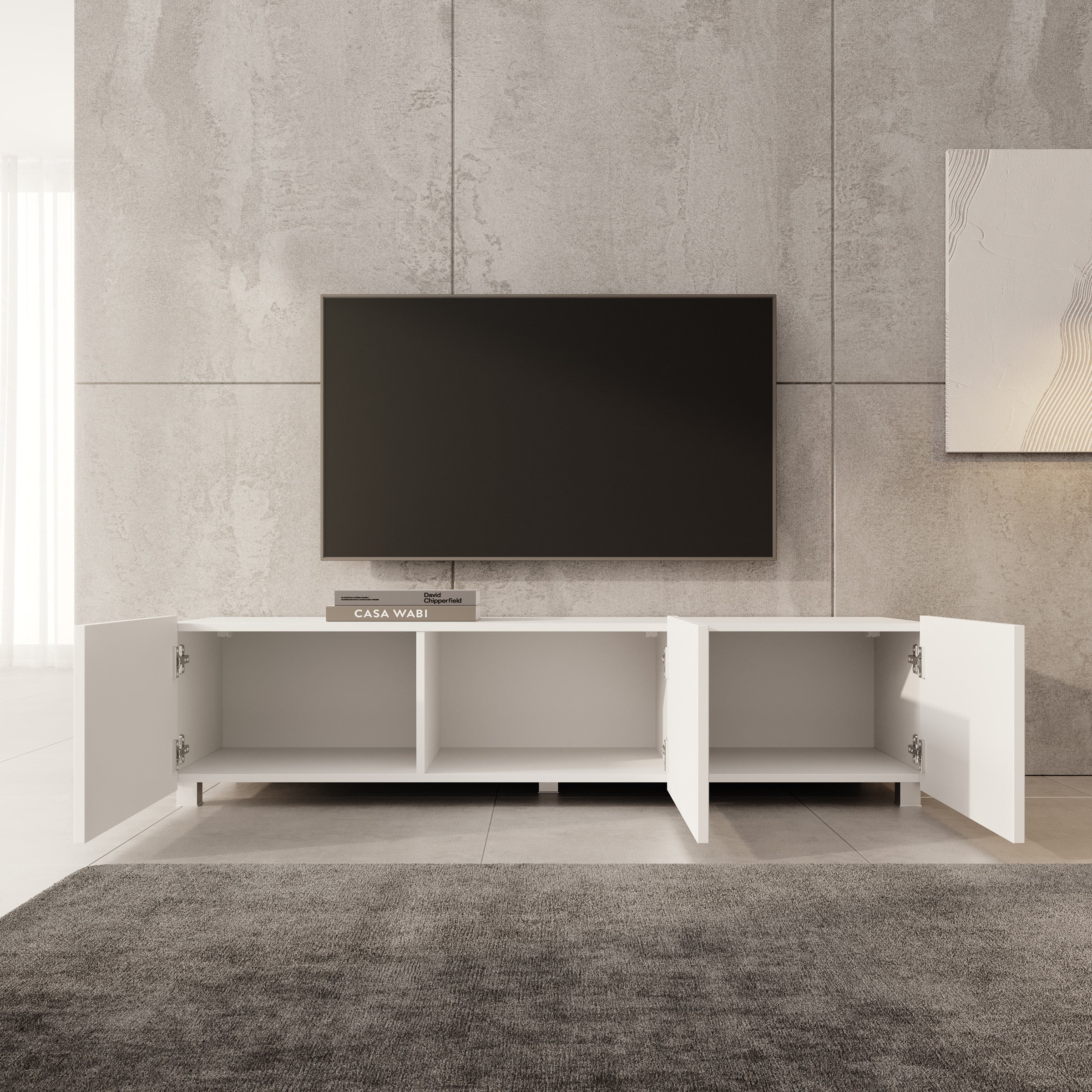 Kenderes - TV-Meubel - Wit - 150x41x38 cm
