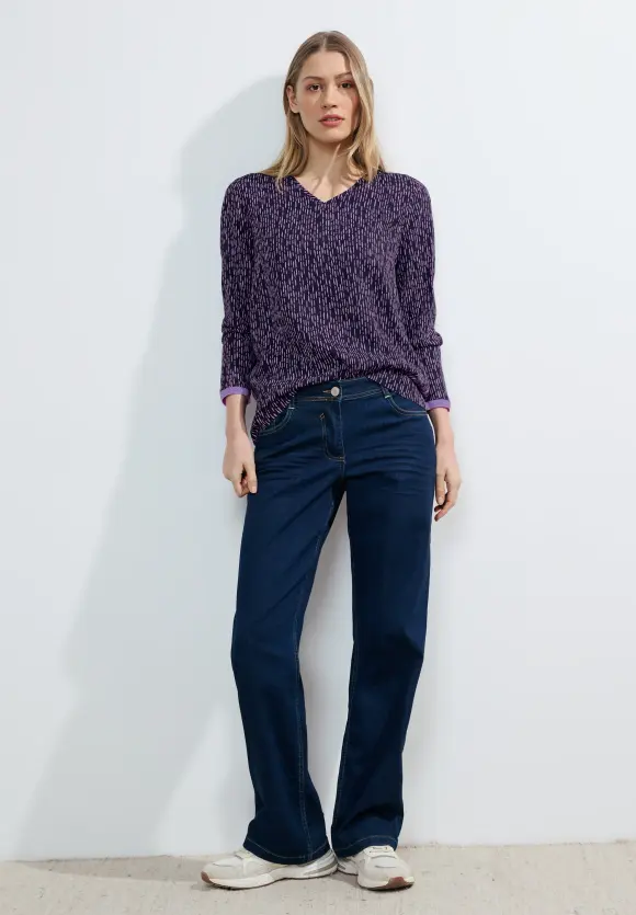 Bluse mit Minimalprint - universal blue