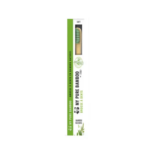 Brosse à Dents en Bambou - My Pure Bambou Dentismile - Couleur : Vert - 1 Unité