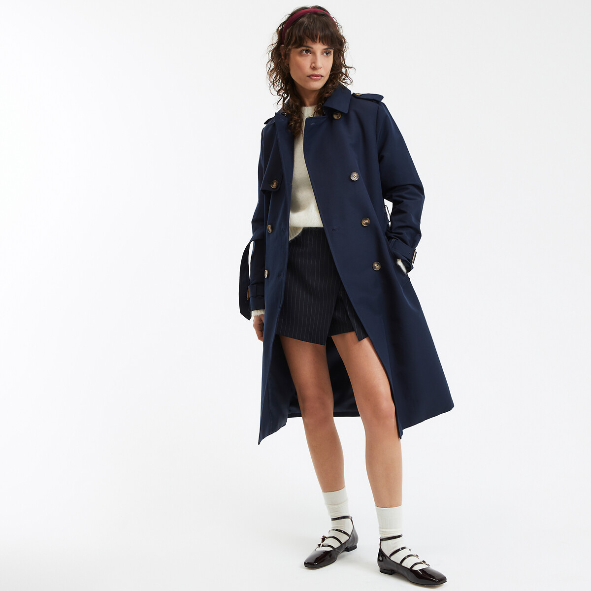 COLEÇÕES LA REDOUTE<br>Trench coat com fechamento de botão duplo