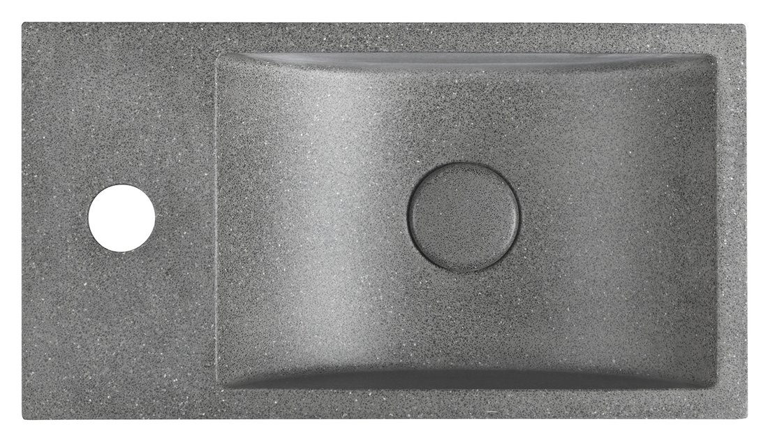 Sapho Crest fontein 40x22cm zwart graniet links