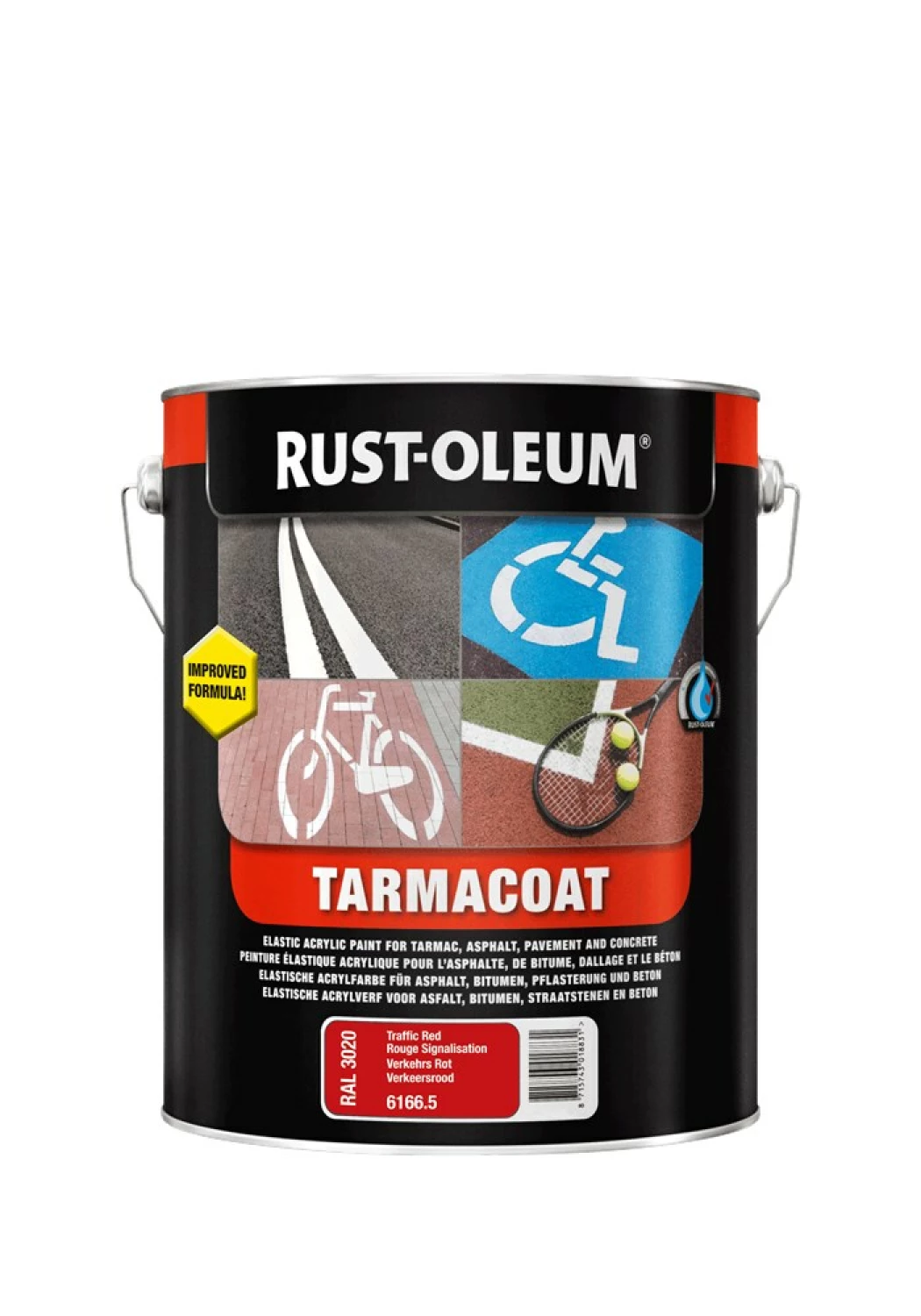 Rust-Oleum Tarmacoat Wegenverf - RAL 1023 verkeersgeel - 5L