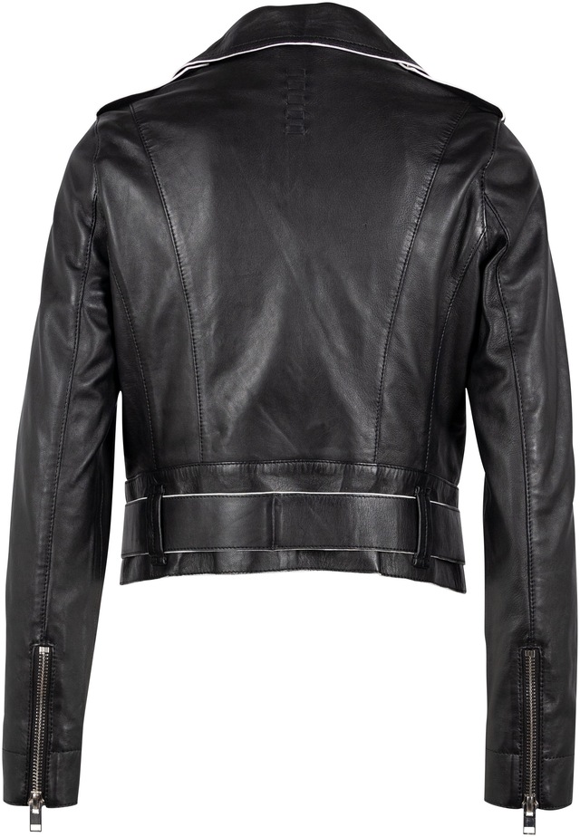 Mauritius Lederjacke »G2WCelin SF« mit asymetrischem Reissverschluss, Gürtel, Zipper-Details