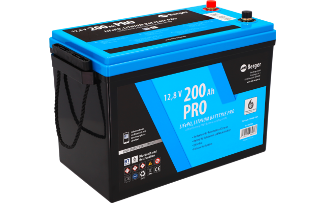 Berger LiFePO4 Lithium Batterie Pro 200 Ah 12V mit Bluetooth & Heizung