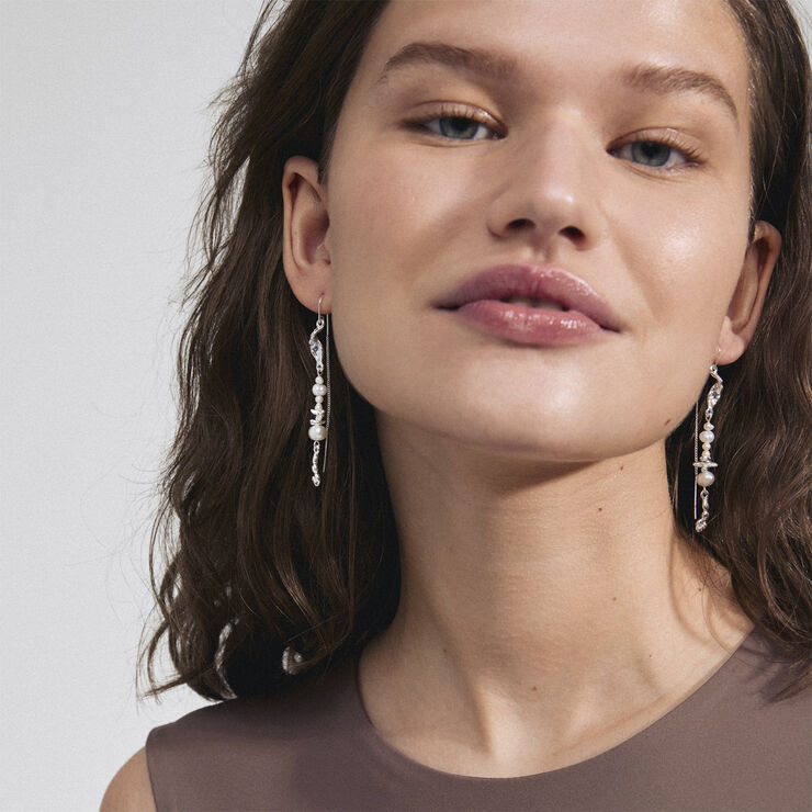 Pilgrim INTENT chain earrings silver-plated Sølv