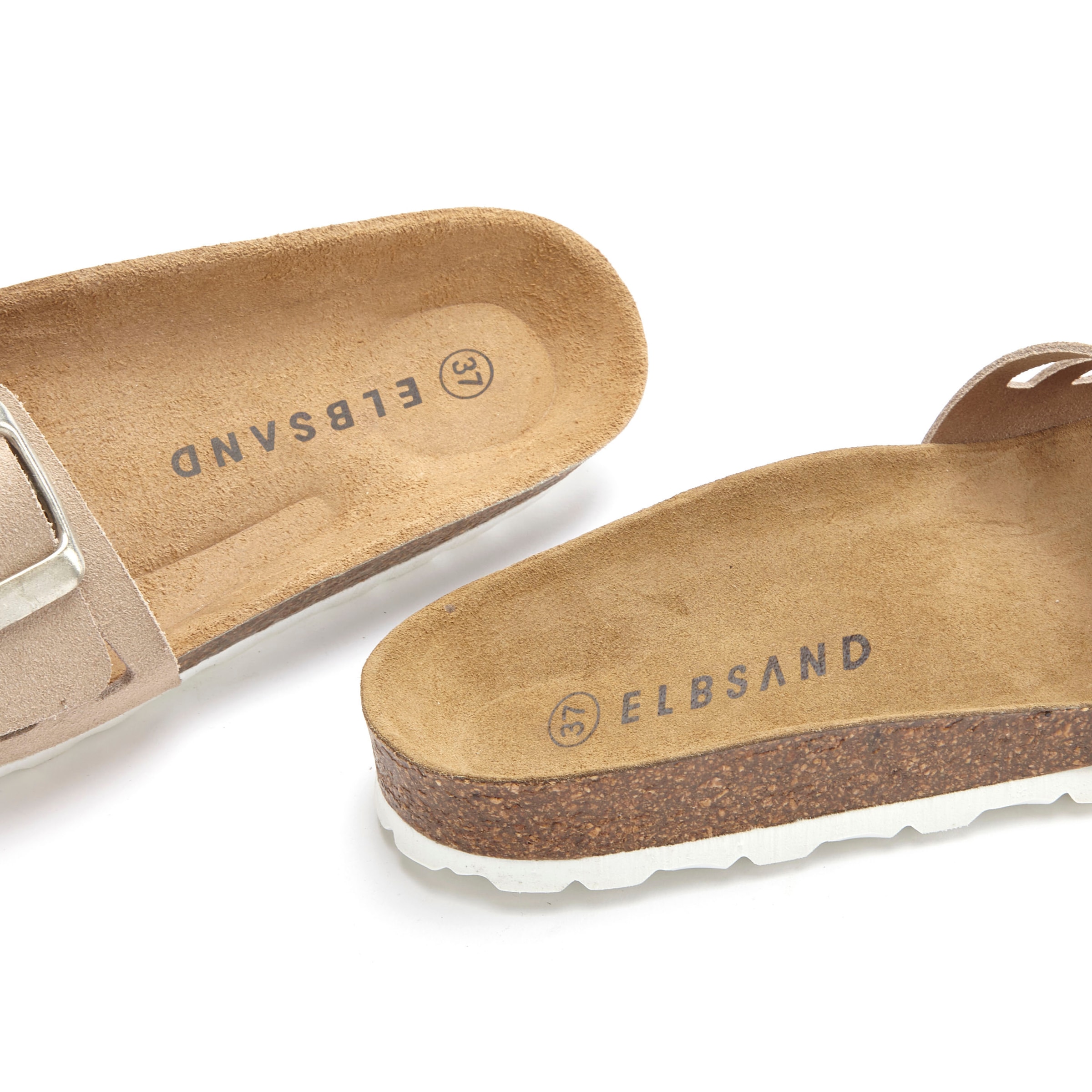 Elbsand Pantolette »Sandale«  Mule, offener Schuh aus Leder mit weichem Komfortkorkfussbett