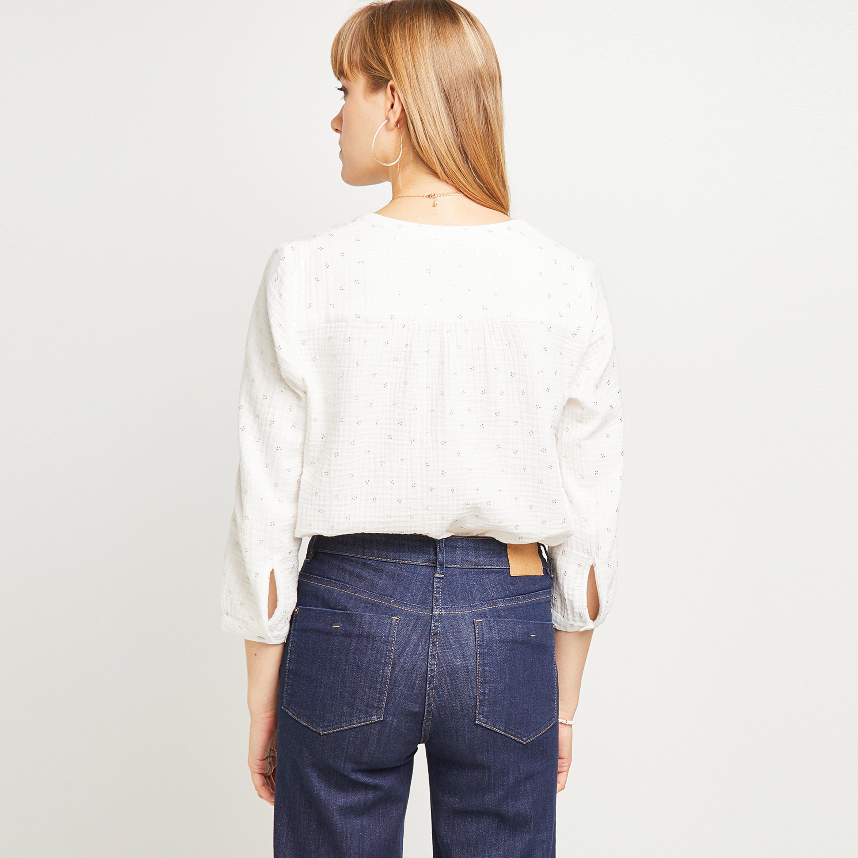 Blouse gaze de coton femme - ECRU