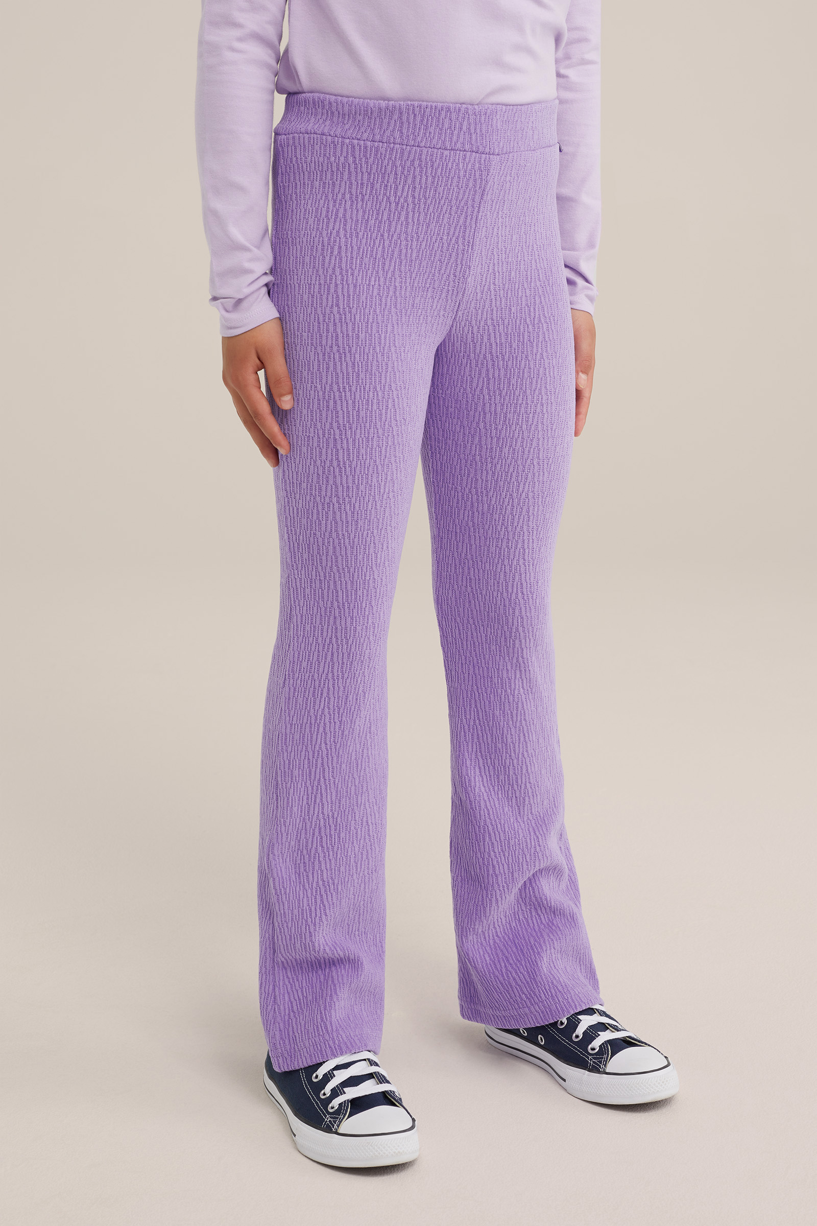Meisjes flared legging met structuur WE Fashion Lila