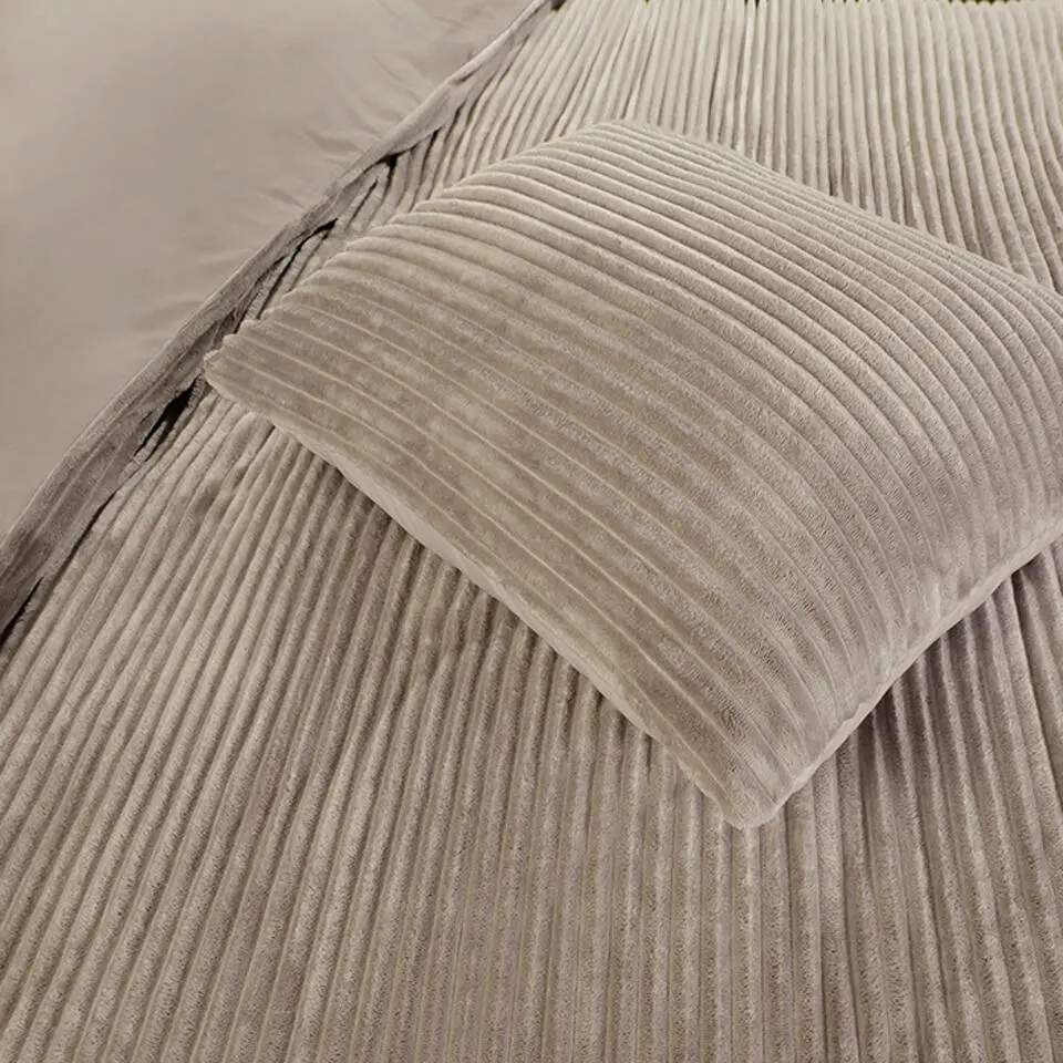 Zavelo Dorien Rib Teddy Dekbedovertrek Zand-2-persoons (200 x 200/220 cm)