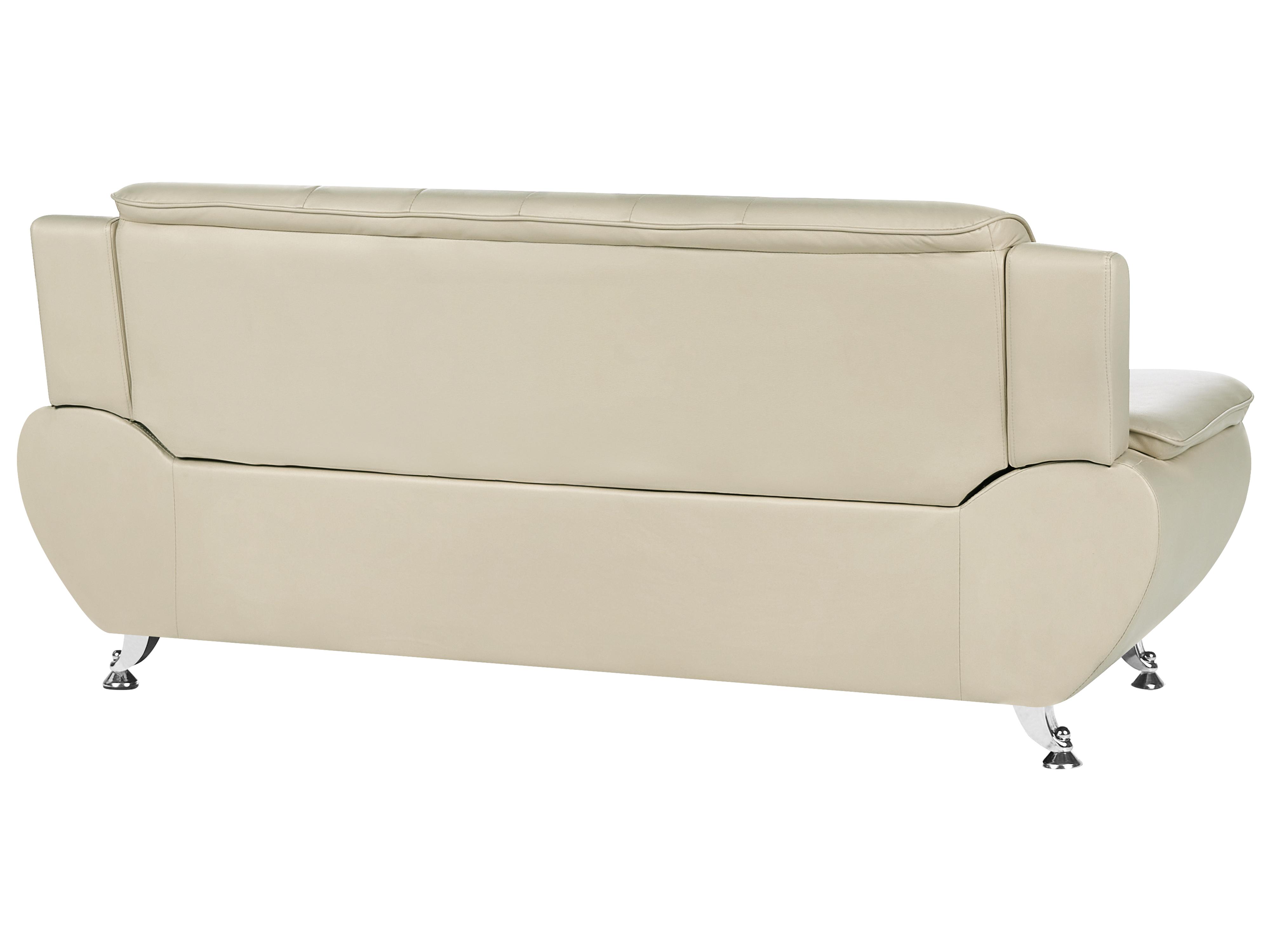 Bank 3-zits LEIRA Kunstleer Beige